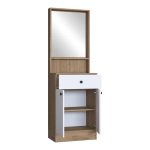 Mobilje ne hyrje Rockder  melamine e bardhe natyrale 60x35.5x182.8cm - Image 3