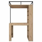 Raft Kiten, ngjyrë melamine natyral-metal i zi 120x55.6x198.8cm - Image 3