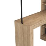 Raft Kiten, ngjyrë melamine natyral-metal i zi 120x55.6x198.8cm - Image 4