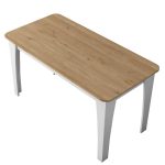 Tavolinë Kaily, e bardhë-melamine natyrale 140x70x73.8cm - Image 4