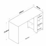 Tavolinë pune Lanuta  ne nuance te bardhe arre 120x45x73.8cm - Image 4