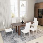 Tavolinë e ngrënies Quiin, me mundësi zgjatje, ngjyrë arre 120-174x70x73.5cm - Image 3