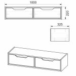 Konsolë e varur Alberto, ngjyrë arre 100x32.5x22cm - Image 3