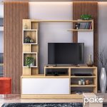 Mobilje televizori Aiden, ngjyrë sonoma-e bardhë 150x38.5x160cm - Image 2