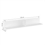 Raft muri Drowel, në ngjyrë të bardhë 130x21.6x20cm - Image 4