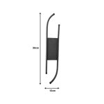 Llambë muri Yalin, led dhe metal i zi 15x4x30cm - Image 2