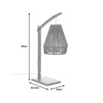Llambë tavoline Sean, E27 40W, bambu në nuancë bezhë 32.5x18x56cm - Image 4