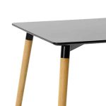 Set tavolinë ngrënie Aurora-Natali, set 5 copë PP-MDF në ngjyrë të zezë-natyrale 80x80x76cm - Image 5