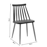 Set tavolinë ngrënie Aurora-Natali, set 5 copë PP-MDF në ngjyrë të zezë-natyrale 80x80x76cm - Image 6