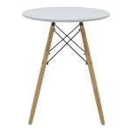 Tavolinë ngrënieje Aurora-Julita, set 3 copë, PP-MDF me ngjyrë gri-e bardhë-natyrale D60x73cm - Image 6