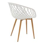 Set tavolinë ngrënieje Ezra-Julita, set 3 copë PP-MDF me ngjyrë të bardhë-natyrale D60x73cm - Image 3