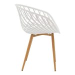 Set tavolinë ngrënieje Ezra-Julita, set 3 copë PP-MDF me ngjyrë të bardhë-natyrale D60x73cm - Image 4