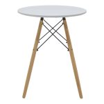 Set tavolinë ngrënieje Ezra-Julita, set 3 copë PP-MDF me ngjyrë të bardhë-natyrale D60x73cm - Image 6