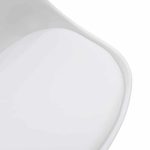 Tavolinë e ngrënie Gaston-Cuba, set prej 5 copë, PP-MDF në ngjyrë të bardhë-sonoma 120x80x75cm - Image 4