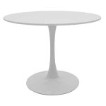 Tavolinë e ngrënies Julita-Balou, set 5 copë, PP-MDF në ngjyrë të bardhë D100x75cm - Image 5