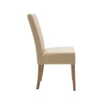 Tavolina e ngrënies Ditta-Winslow I, set prej 5 copë, dru hevea në ngjyrë arre të lehtë 180x85x75cm - Image 4