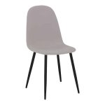 Tavolinë ngrënie Bella-Gustas komplet  me 7 mermer gri të sinteruar në gur-metal të zi 160x85x75cm - Image 2