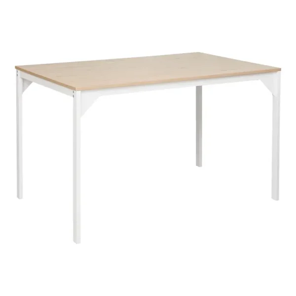 Tavoline melamine Chan ne nuance lisi me kembe te bardhe metalike 120x75x75cm