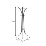 Varëse rrobash Bamile, metal i zi dhe dru hevea natyral 51x63x175cm - Image 2