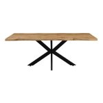 Tavolinë mdf Gilman  në nuancë sonoma dhe këmbë metalike e zezë 200x100x75cm - Image 2