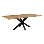 Tavolinë mdf Gilman  në nuancë sonoma dhe këmbë metalike e zezë 200x100x75cm