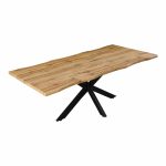 Tavolinë mdf Gilman  në nuancë sonoma dhe këmbë metalike e zezë 200x100x75cm - Image 3