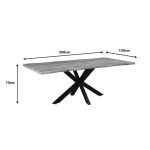 Tavolinë mdf Gilman  në nuancë sonoma dhe këmbë metalike e zezë 200x100x75cm - Image 4