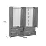 Garderobë Zelia I, ngjyrë arre 158x42x180cm - Image 3