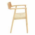 Karrige Jojene, prej dru hevea dhe litar në nuancë natyrale 58x54x79cm - Image 3