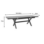 Tavolinë zgjeruese Dagyn, alumin gri e errët 180-240x90x76cm - Image 7