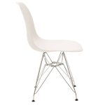 Karrige Adelle, PP e bardhë-këmbë inox 46x55x81cm - Image 3