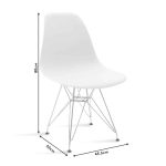 Karrige Adelle, PP e bardhë-këmbë inox 46x55x81cm - Image 7