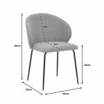 Karrige Olympian, gri-stof bezhë-këmbë metalike të zeza 50x55x83cm - Image 7