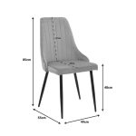 Karrige Azori, kadife e molle, këmbë të zeza metalike 49x55x85cm - Image 7