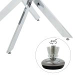 Antoro  qelqi tavoline dhe kembe metalike ne nuance kromi D100x75cm - Image 5