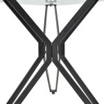 Tavolinë Dezous, xham-këmbë metalike të zeza D70x75cm - Image 3