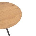 Tavolina Xuson  mdf natyrale me kembe metalike te zeza D80x75cm - Image 4