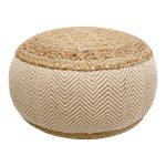 Tabure Hipy Inart, jute në nuancë natyrale dhe bezhë D40x30cm