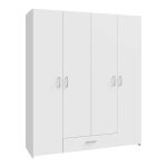Gardërobë Generiale, me 4 dyer, melaminë e bardhë 159x54,5x190,5cm