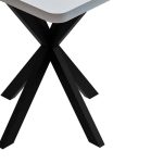 Tavolinë melamine Prestone, në nuancë të bardhë dhe këmbë metalike të zeza 70x70x75cm - Image 3