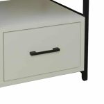 Komodinë Stani, metal i zi dhe melaminë në nuancë të bardhë 45x45x57cm - Image 5