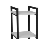 Raft dyshemeje Harvey  metal i zi dhe melamine e bardhe 33x28x70cm - Image 4