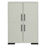 Kabinet Jenny, melaminë në nuancë të bardhë dhe këmbë metalike të zeza 60x35x90cm - Image 3