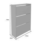 Dollap këpucësh Karol, melaminë në nuancë të bardhë 70x24x113cm - Image 6