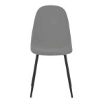 Karrige Bella, stof kadife gri e lehtë-këmbë të zeza metalike 43x52x88cm - Image 4