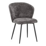 Karrige Karg  pëlhurë anthracite-këmbë e zezë metalike 57x62x80cm