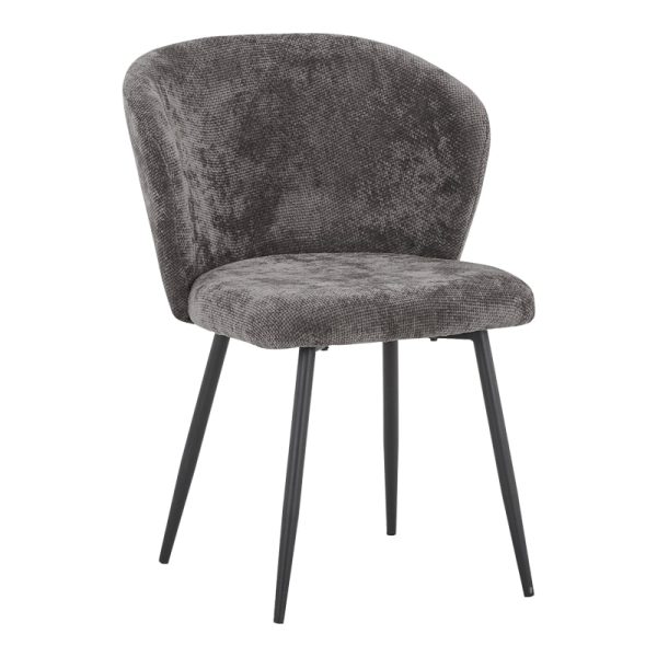 Karrige Karg  pëlhurë anthracite-këmbë e zezë metalike 57x62x80cm