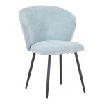 Karrige Karg  ciel pëlhurë-këmbë e zezë metalike 57x62x80cm