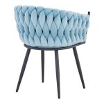 Karrige Vivian, kadife siel me këmbë të zeza metalike 61x55x80cm - Image 2