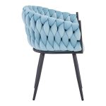 Karrige Vivian, kadife siel me këmbë të zeza metalike 61x55x80cm - Image 3